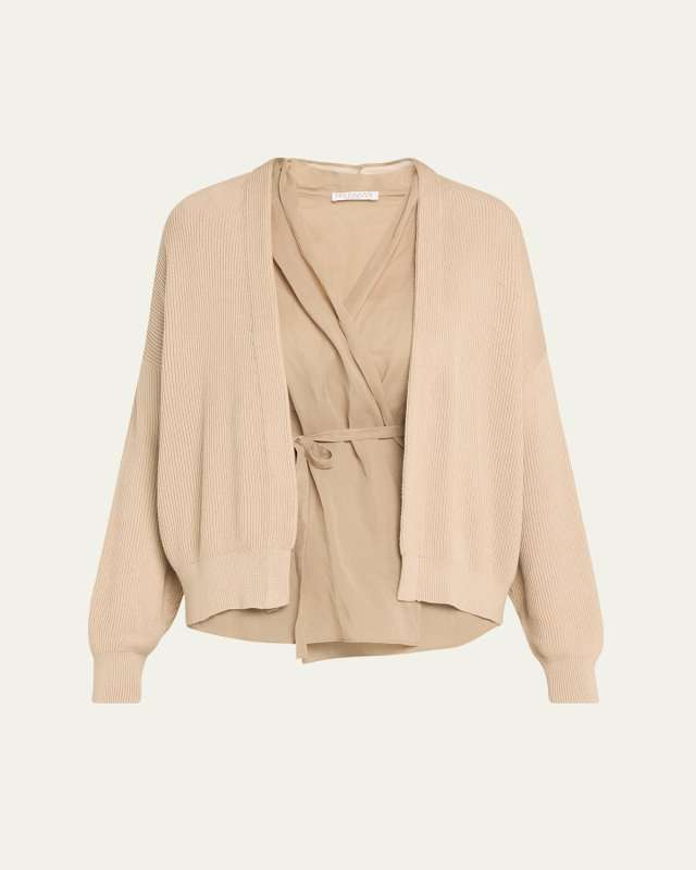 Layered Golf Cotton Organza Cardigan